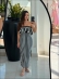 VESTIDO LISTRADO CELINE - PRETO COM BRANCO