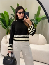 BLUSA BICOLOR MIRIANE - PRETO
