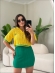 CROPPED GOLA POLO BANDEIRA - AMARELO