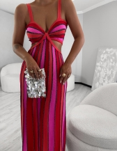 VESTIDO LONGO KATY - Pink/Laranja/Vermelho