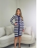 VESTIDO VICK - Azul marinho com off white