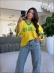BLUSA AMPLA BRASIL LISA - AMARELO