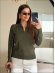 BLUSA ARY MANGA LONGA LISA - VERDE MILITAR