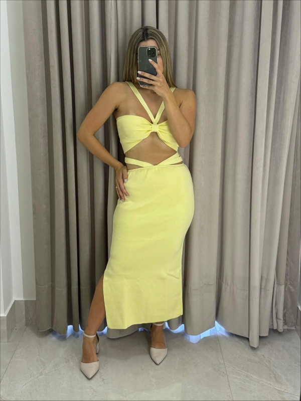 CONJUNTO MODAL MÔNACO - Amarelo - Liso