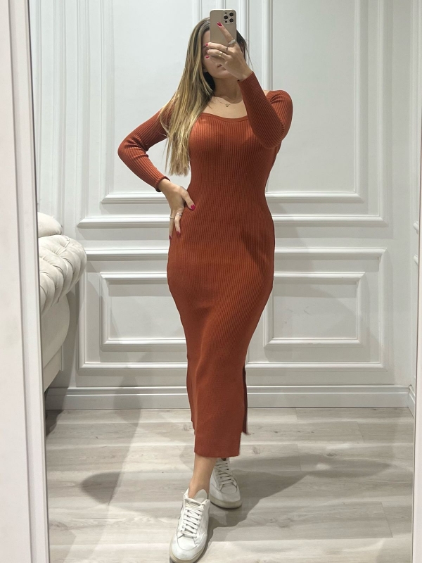 VESTIDO MIDI CRIS - TELHA