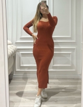 VESTIDO MIDI CRIS - TELHA