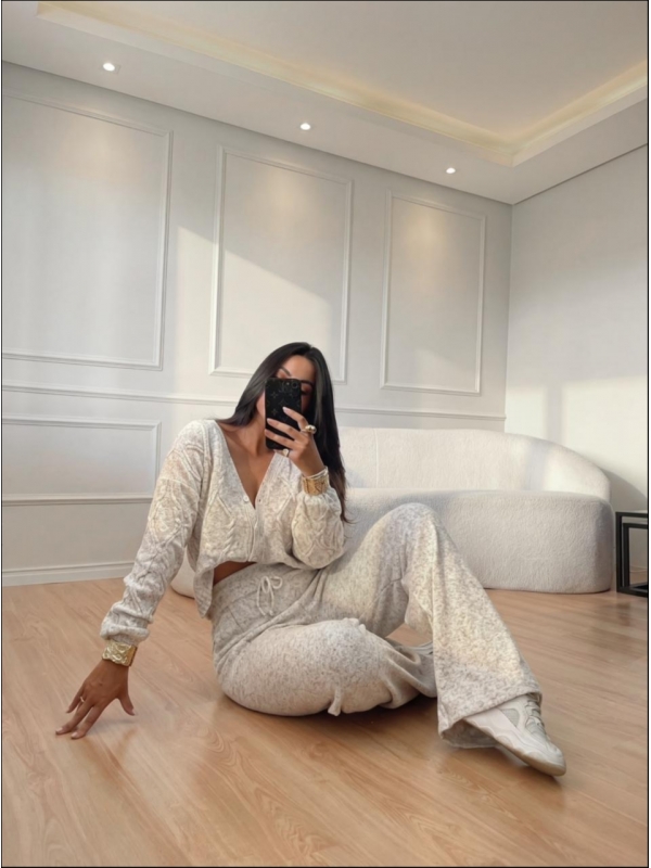 CONJUNTO MOUSSE  INÊS - BRANCO MESCLA