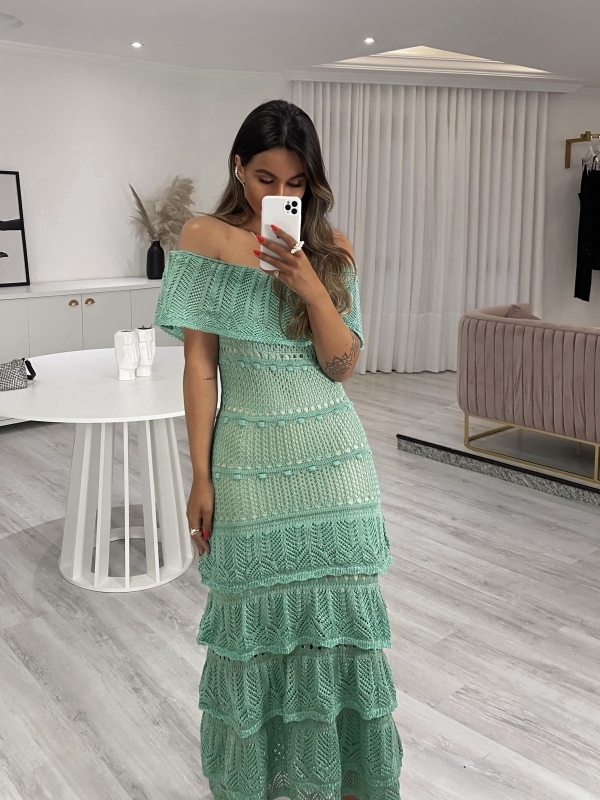 VESTIDO MYKONOS RAYON - Verde água