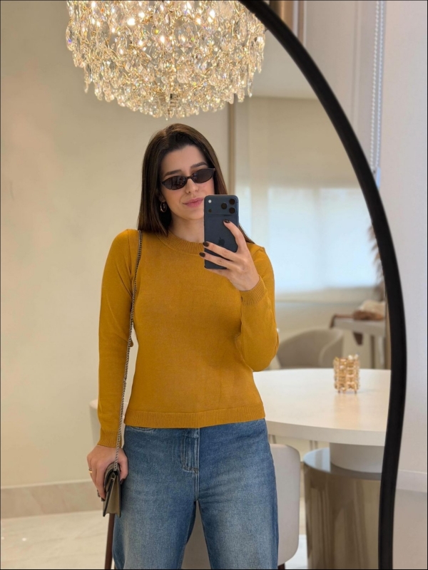 BLUSA YASMIN MODAL - Mostarda