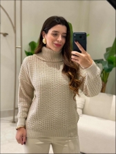 BLUSA GOLA ALTA LUMA - AREIA