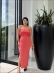 VESTIDO TOMARA QUE CAIA BABADO - CORAL