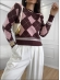 BLUSA ESCOCESA GERLANE - MARROM COM ROSA