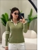 BLUSA BICOLOR DECOTE COM ZIPER - VERDE MALVA
