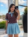 CROPPED BOTÕES POLO POÁ - VINHO/AZUL BEBE