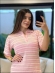 TSHIRT LISTRAS ALICIA - ROSA BEBE