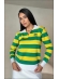 BLUSA MANGA LONGA POLO  LISTRADA 3 CORES BRASIL - VERDE/AMARELO/BRANCO