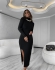 VESTIDO MIDI COM GOLA - Preto