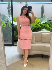 VESTIDO RECORTES DIVA - ROSA ORQUÍDEA