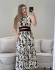 CROPPED COW PRINT AVULSO - Off white com Marrom foca