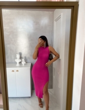 VESTIDO CANELADO LAUREN VERÃO - Pink