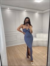 VESTIDO LISTRADO CAPRI - AZUL