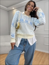 BLUSA JACARD ELZA - AZUL BEBE