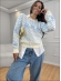 BLUSA JACARD ELZA - AZUL BEBE