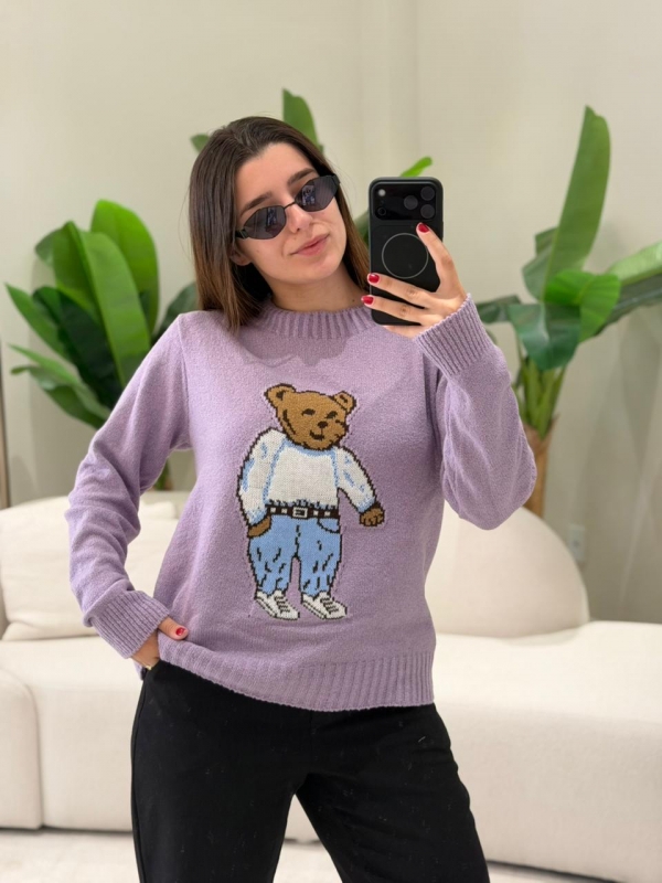 BLUSA MOUSSE URSO BRUNA - LILAS