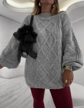 MAXI TRICOT MÔNICA - Cinza mescla