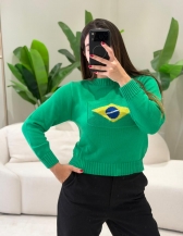 MAXI CROPPED MANGA LONGA BRASIL - VERDE BANDEIRA