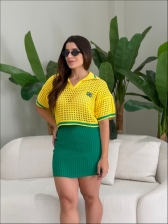 CROPPED GOLA POLO BANDEIRA - AMARELO