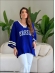BLUSA AMPLA BRASIL LISA - AZUL BIC