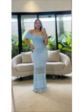 VESTIDO COM PALA RUBIANA - AZUL BEBE