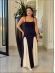 VESTIDO LOS ANGELES - AZUL MARINHO/OFF WHITE