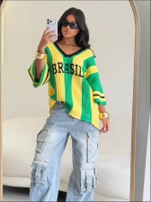 BLUSA LISTRADA BRASIL - VERDE/AMARELO/PRETO