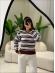 BLUSA POLO ADRIANA - MARROM/ COM AZUL BEBE