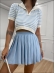 CROPPED POLO LISTRADO FABIANE - AZUL BEBE