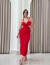 VESTIDO BALI RELEVO - Vermelho