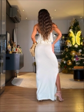 VESTIDO TOMARA QUE CAIA BABADO - OFF WHITE