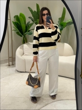 BLUSA POLO TATI - Off white com preto