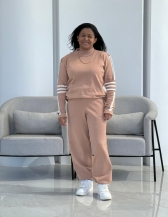 CONJUNTO LISTRAS DUBLIN - Bege novo