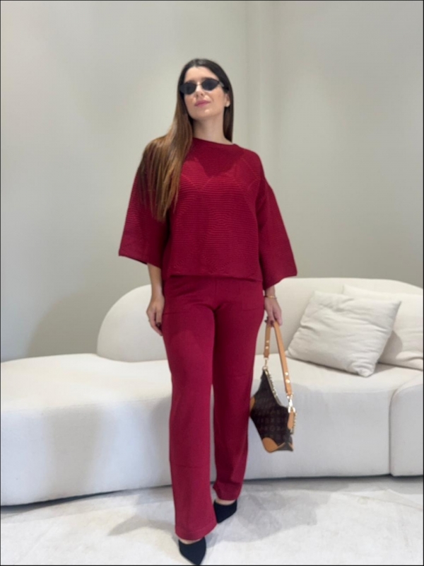 CONJUNTO MODAL MARCELINA - Vermelho cherry