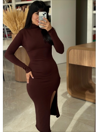 VESTIDO MIDI COM GOLA