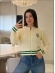 JAQUETA ZIPER BRASÃO BRASIL - OFF WHITE COM VERDE