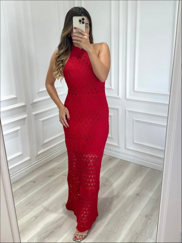VESTIDO RENDADO BECCA - VERMELHO