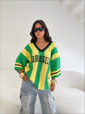 BLUSA LISTRADA BRASIL - VERDE/AMARELO/PRETO