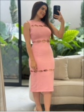 VESTIDO RECORTES DIVA - ROSA ORQUÍDEA