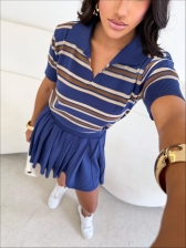 TSHIRT LISTRAS ARY - AZUL MARINHO/AREIA