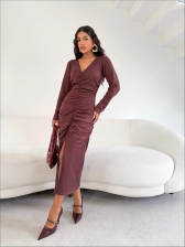 VESTIDO THAYANE INVERNO - BURGUNDY