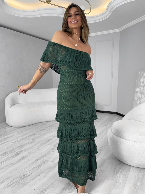 VESTIDO MYKONOS RAYON - Verde Musgo